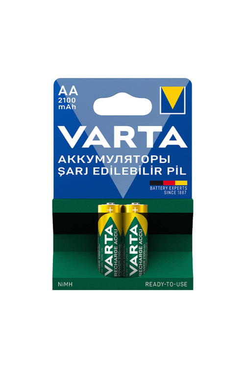NI-MH 1.2 VOLT - 2100 MAH HR6 AA ŞARJLI 2Lİ KALEM PİL-VARTA