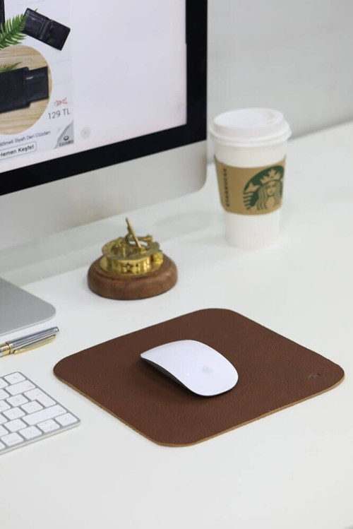 Taba Hakiki Deri Mouse Pad 22 x 22 Cm - GRD260418WT1085