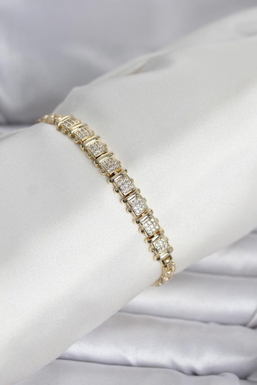 Xuping Model Zirkon Taşlı Gold Renk Kadın Bileklik - EBJ260418W41891