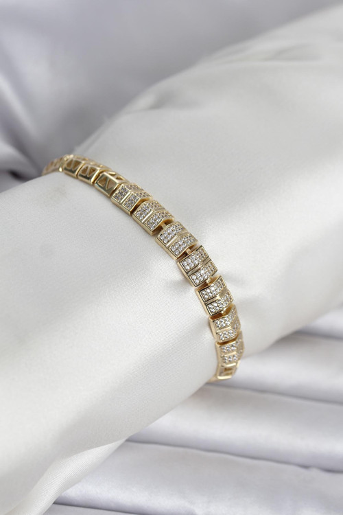 Xuping Zirkon Taşlı Gold Renk Kadın Bileklik - EBJ260418W41910