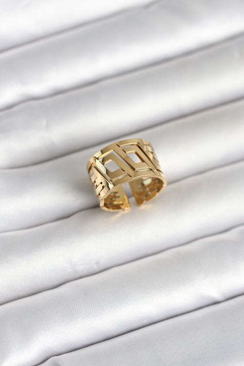 Gold Renk Geometrik Model Kadın Yüzük - EBJ260418W41951