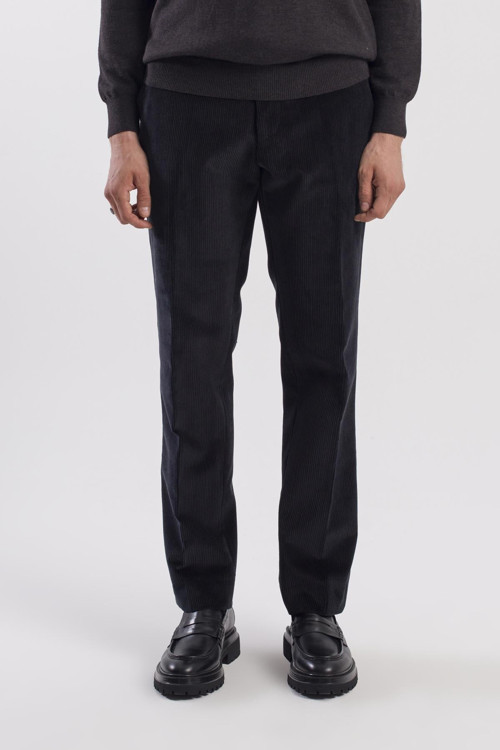 Siyah Regular Fit %100 Pamuk Kadife Pantolon