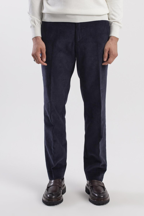 Lacivert Regular Fit %100 Pamuk Kadife Pantolon