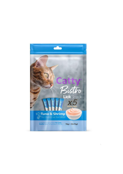 Bistro Ton Balıklı ve Karidesli Yetişkin Kedi Krema Ödülü 5 x 14 Gr
