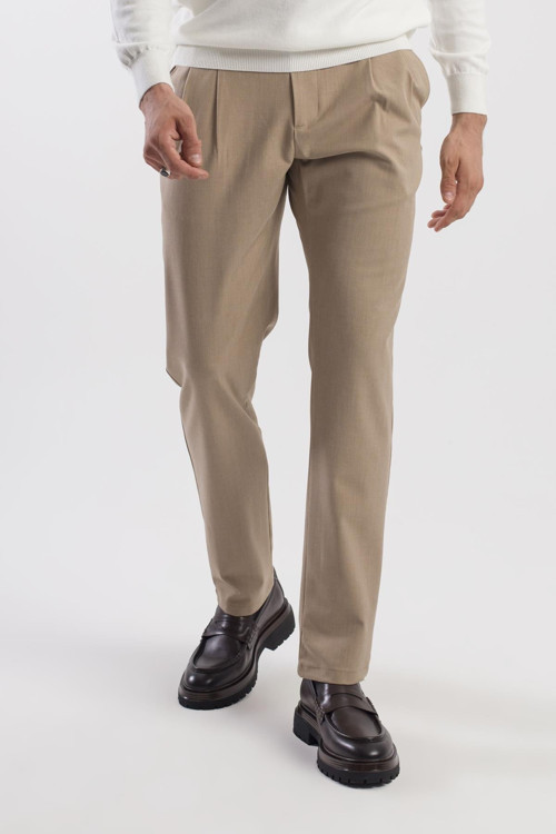 Vizon Comfort Fit Çift Cep Kapaklı Pileli Yan Cep Pantolon