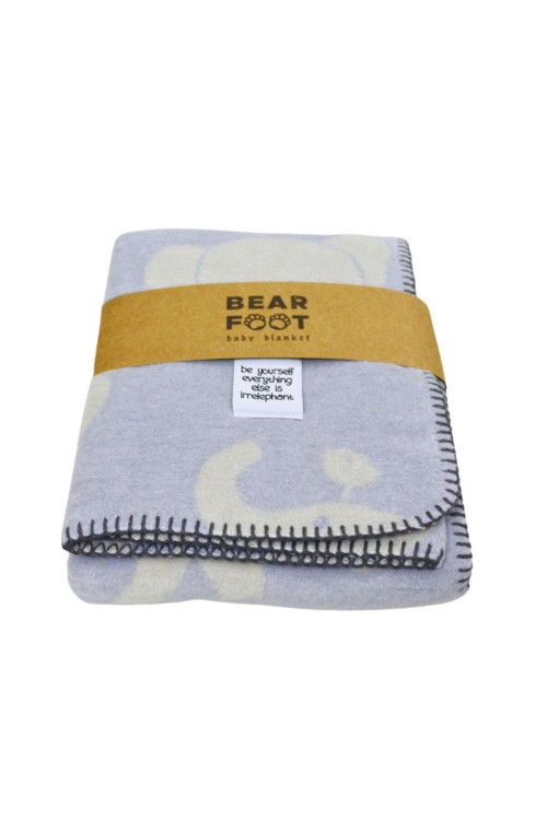 Bear Foot Pamuk Bebek Battaniyesi Mavi 100*75