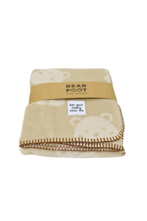 Bear Foot Pamuk Bebek Battaniyesi Kahverengi 100*75