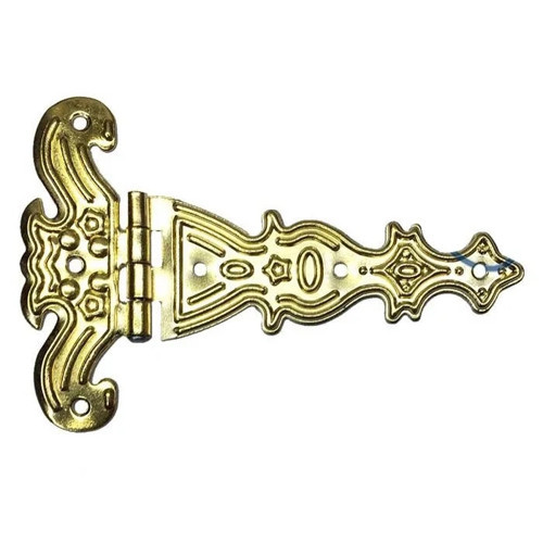 Dekoratif, Sac Tek Kuyruklu Menteşe - 69x102 Mm, Büyük, Sarı, 1 Adet