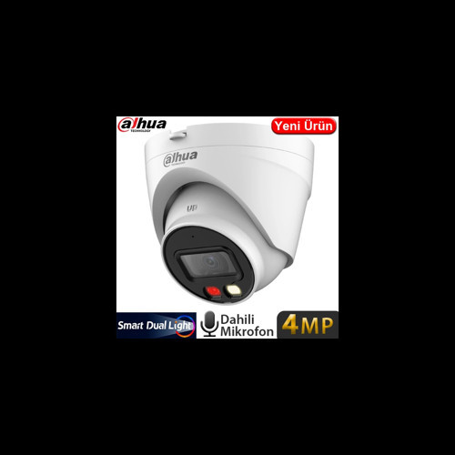 Ipc-hdw1431v-sa, 4mpix, 2,8mm Lens, H265+, 30mt Gece Görüşü, Dual Light, Mikrofonlu, Poe Dome