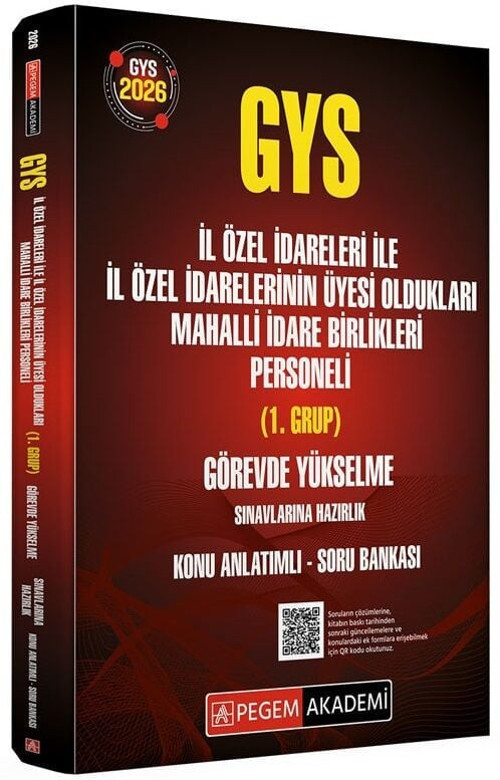 Pegem 2026 GYS İl Özel İdareleri ile İl Özel İdarelerinin Üyesi Oldukları Mahalli İdare Birlikleri Personeli 1. Grup Kon
