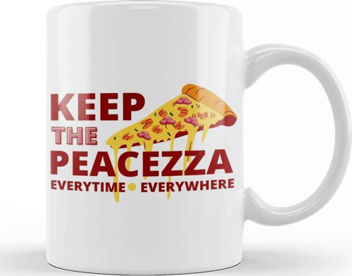 Pizza Keep The Peacezza Kupa Bardak Porselen