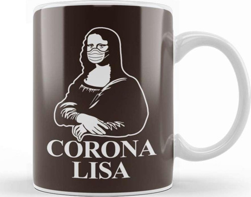 Mona Lisa Virus Pun Kupa Bardak Porselen
