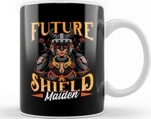 Awesome Future Shield Maiden Nordic Viking Warrior Kupa Bardak Porselen