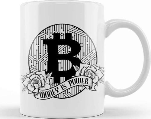 Bitcoin Money Is Power Btc Cryptocurrency Trading Kupa Bardak Porselen