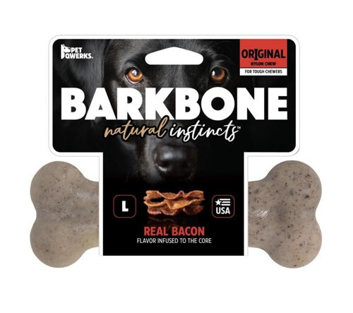 BarkBone Original Bacon Aromalı Bitmeyen Köpek Çiğneme Kemiği Büyük Boy 20 Cm
