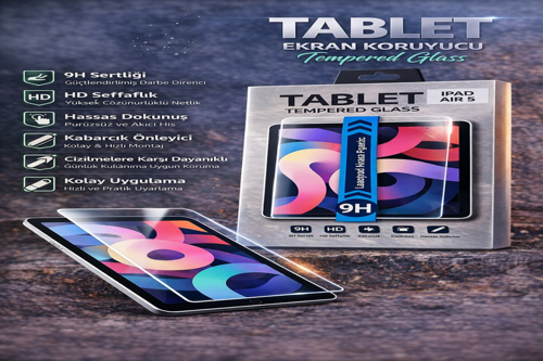 Apple İpad Air 5 Uyumlu Tablet Ekran Koruyucu 9H Tempered Glass Hd Şeffaf Darbe Dayanıklı Cam