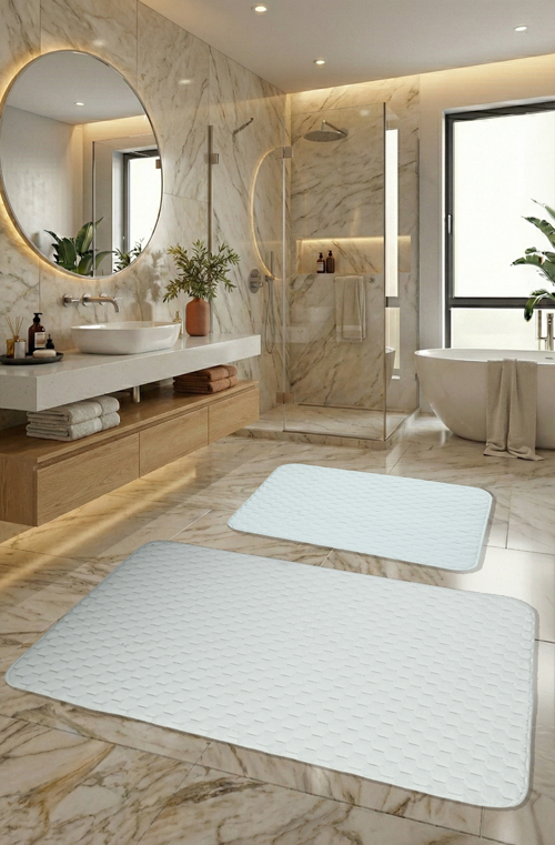 Söğüt Kaymaz Taban, Yumuşacık, Süper Emici 2'li Banyo Paspası Seti