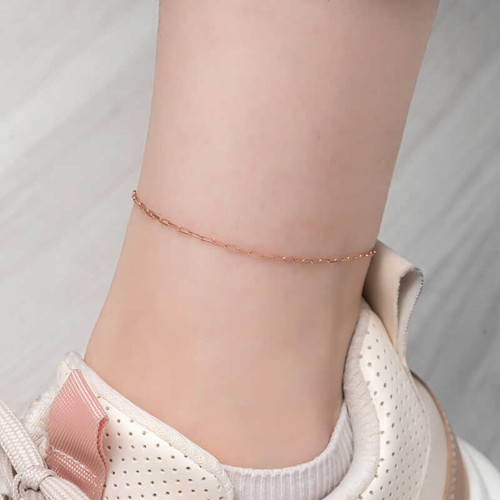 Gümüş Zincir Desenli Halhal