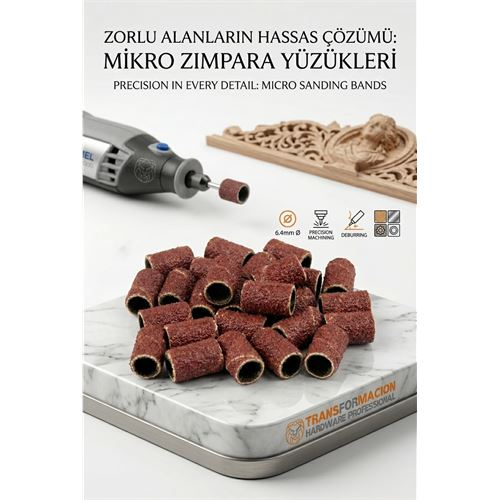ieg™ 20'li 6.4mm Yüzük Zımpara Seti | Detay İşleme & Çapak Alma 723047