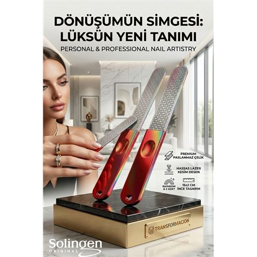 ieg™ 2'li Lazer Kesim Çelik Törpü - Ömürlük Manikür Sanatı Soligen Professional 723060