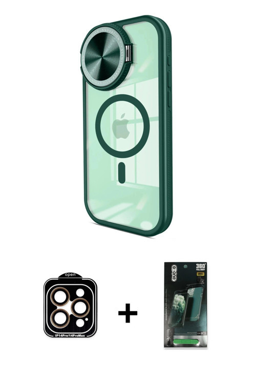 ieg™ iPhone 15 Pro Max Kılıf Kıvılcım Modern Koleksiyonu - Siyah 360 Mat Full Body Arka Koruyucu + T