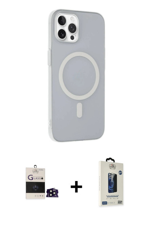 ieg™ iPhone 14 Pro Max Kılıf Çekirdek Modern Prime - Siyah Bilvis Hayalet Cam Ekran Koruyucu + Siyah