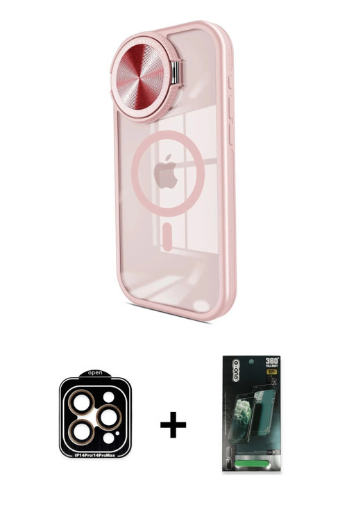 ieg™ iPhone 15 Pro Max Kılıf Kıvılcım Modern Koleksiyonu - Siyah 360 Mat Full Body Arka Koruyucu + T