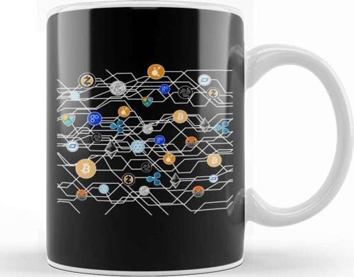 Bitcoin Revolution Blockchain Kupa Bardak Porselen