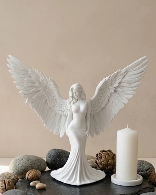 Minimalist Melek İnsan Figürlü 3D Heykel Dekoratif Biblo Ev Dekoru