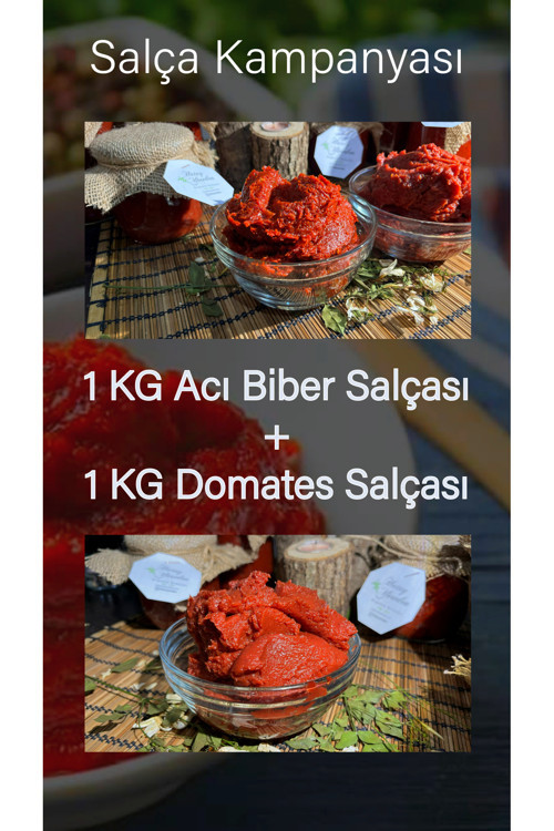 Hatay Salça Seti - Domates Salçası / Acı Biber Salçası 1+1 KG