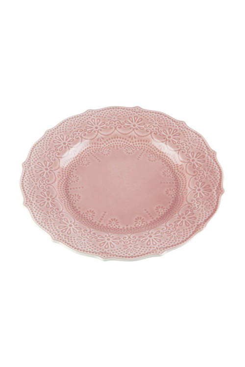 Tatlı Tabağı, Porselen, Dantel Koleksiyon Tatlı Tabağı, 21cm. Pembe 2 Li Set Olarak Satılmaktadır