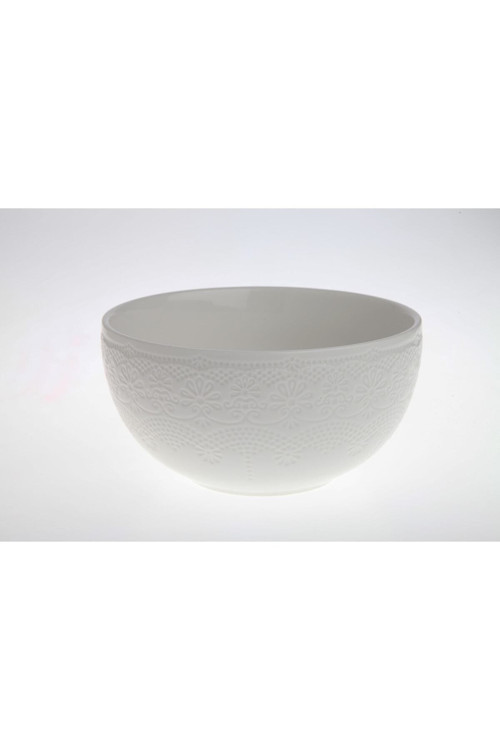 Kase, Porselen, Dantel Koleksiyon Salata Kasesi, 16cm. Beyaz 2 Adet Kase