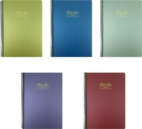 Metal Notes A4 Spiralli Defter PP Kapak 100 Yaprak Kareli 5'Lİ