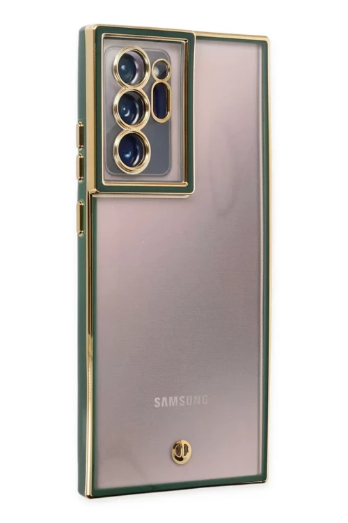 Galaxy Note 20 Kılıf Liva Lens Silikon - Yeşil