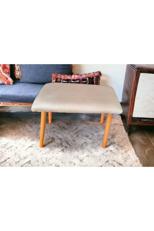 Ahşap Ayaklı Puf Bench Makyaj Sandalyesi, Piyano Sandalyesi
