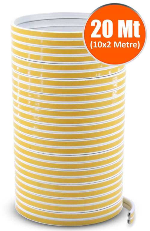 Kapı Pencere Bandı Fitili Yapışkanlı Soğuk Izolasyon Bant 10x2=20 Metre (BEYAZ)