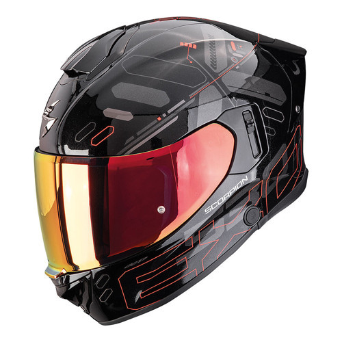 EXO-530 Air Fond Kapalı Motosiklet Kaskı Mat Siyah Kırmızı