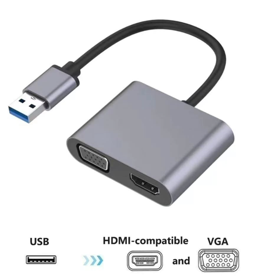 Büro Ev Ofis Cihazları için USB To HDMI VGA 1080 P Çevirici Aparat
