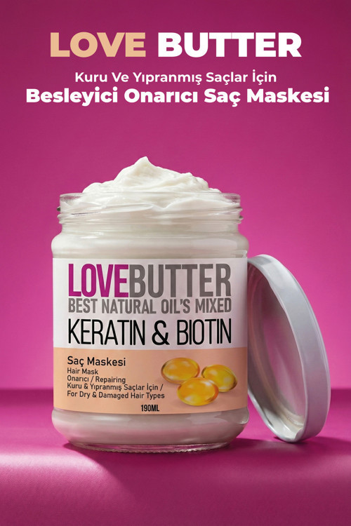 Kuru Ve Yıpranmış Saçlar İçin Keratin & Biotin Onarıcı Saç Maskesi