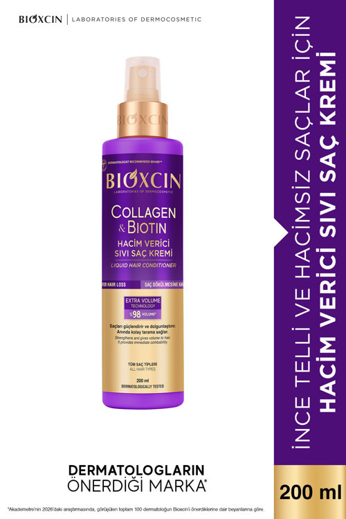 Collagen & Biotin Ekstra Hacim Sıvı Saç Kremi 200 ml - İnce ve Seyrek Saçlar