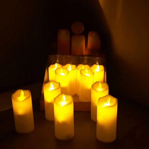 96 ADET YÜKSEK KALİTE TİTREK LED IŞIKLI MUM 12 CM LED MUM PİLLİ MUM KIR DÜĞÜNÜ KINA ROMANTİK DEKOR