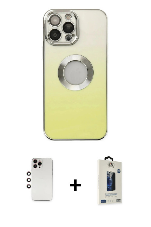 ieg™ iPhone 13 Pro Max Kılıf Kutup Yansıma Özel Seri - Siyah Bilvis Hayalet Cam Ekran Koruyucu + Gök