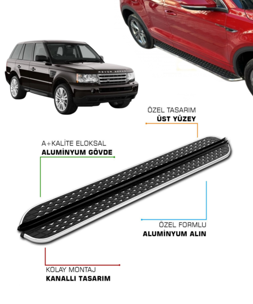 LAND ROVER RANGE ROVER SPORT UYUMLU 2005 2006 2007 2008 2009 2010 2011 2012 2013 ARACA ÖZEL YAN BASAMAK