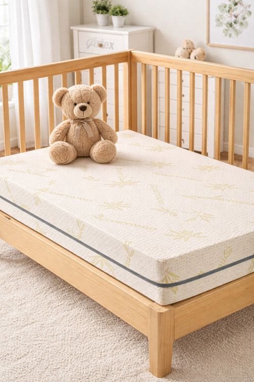10Cm Süngerli Bebek Çocuk Beşik Yatağı Aloe 60x120 Yıkanabilir Kılıflı Park Yatak Oyun Parkı