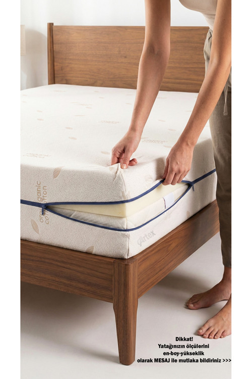 Kılıf Cotton 80x160 Yatak Kılıfı Koruyucusu Örtüsü Fermuarlı Kapitone Fit Zippered Mattress Cover