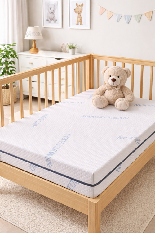 10Cm Süngerli Bebek Çocuk Beşik Yatağı Nano 60x120 Yıkanabilir Kılıflı Park Yatak Oyun Parkı