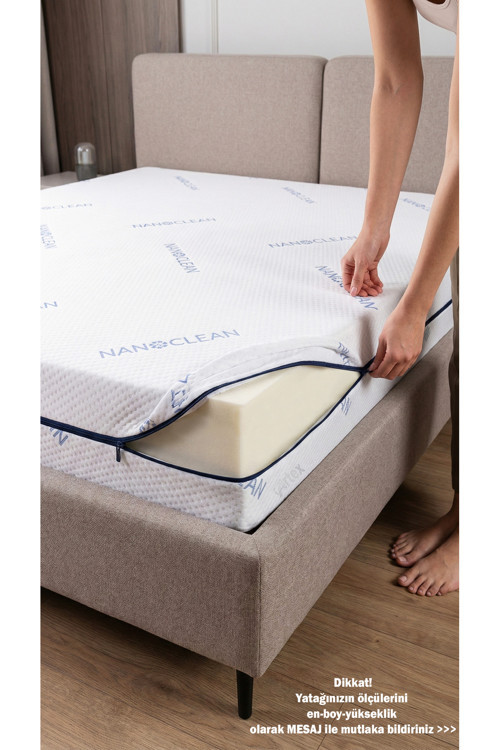 Kılıf Nano 80x190 Yatak Kılıfı Koruyucusu Örtüsü Fermuarlı Kapitone Fit Zippered Mattress Cover