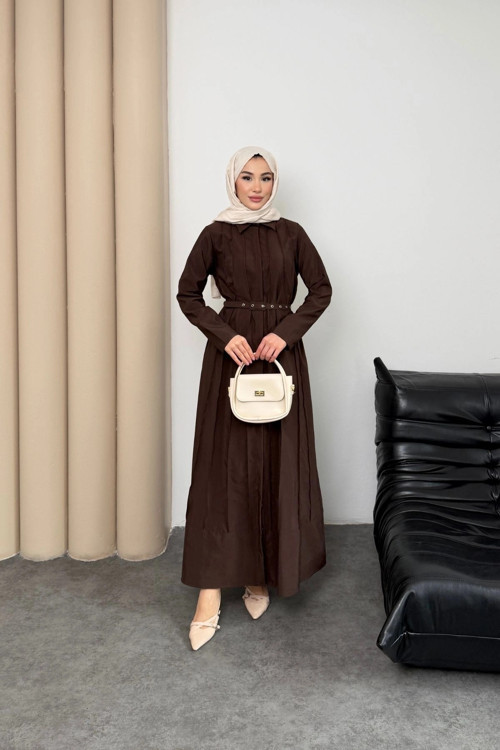 Quenn Model Coupra Model Kumaş Kemer Detaylı Elbise