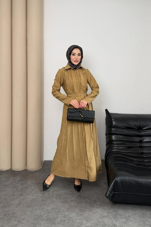 Quenn Model Coupra Model Kumaş Kemer Detaylı Elbise