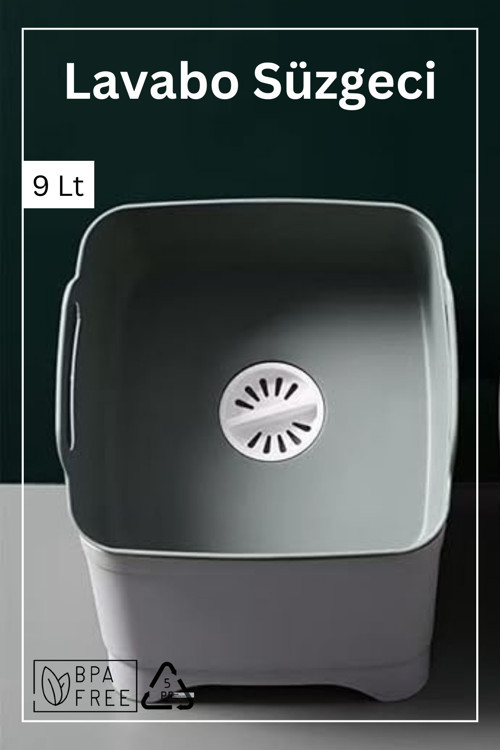 Pratik Lavabo Süzgeci 9 Lt / Gri